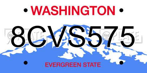8CVS575 Washington License Plate
