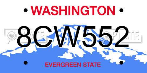 8CW552 Washington License Plate
