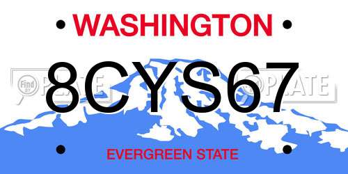 8CYS67 Washington License Plate