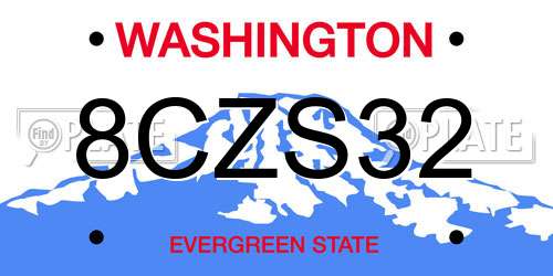 8CZS32 Washington License Plate