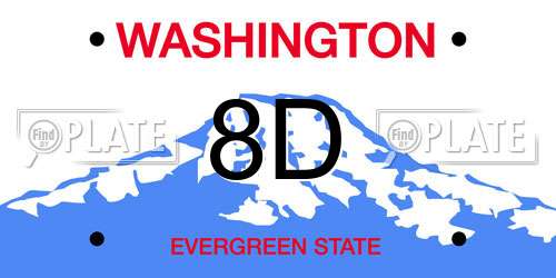 8D Washington License Plate