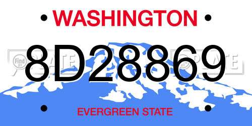 8D28869 Washington License Plate