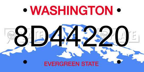8D44220 Washington License Plate