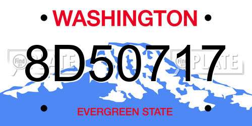 8D50717 Washington License Plate