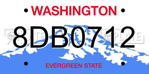 8DB0712 Washington License Plate