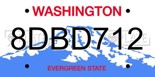 8DBD712 Washington License Plate