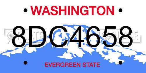 8DC4658 Washington License Plate