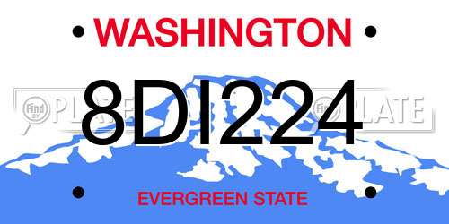 8DI224 Washington License Plate