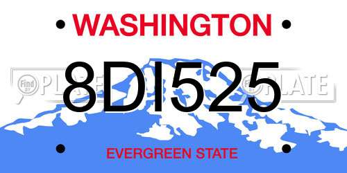8DI525 Washington License Plate