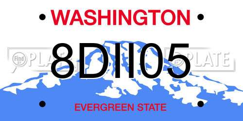 8DII05 Washington License Plate