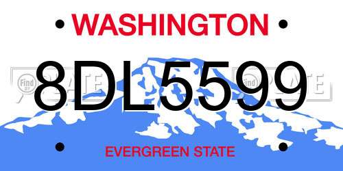 8DL5599 Washington License Plate