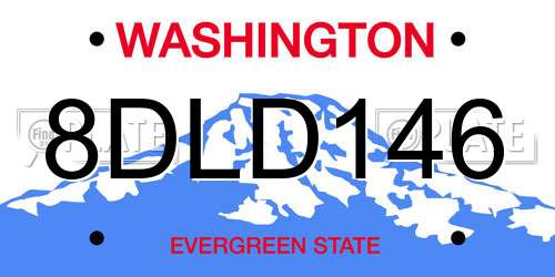 8DLD146 Washington License Plate
