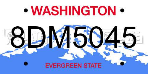 8DM5045 Washington License Plate