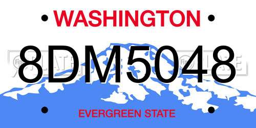 8DM5048 Washington License Plate