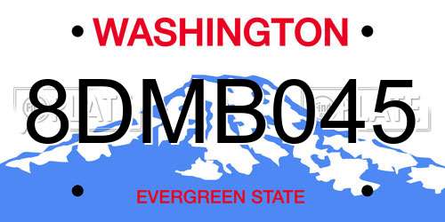 8DMB045 Washington License Plate