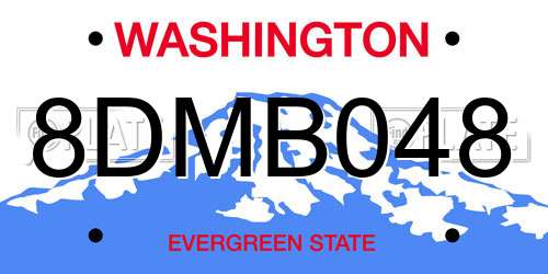 8DMB048 Washington License Plate