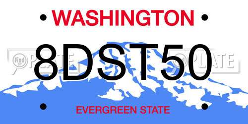 8DST50 Washington License Plate