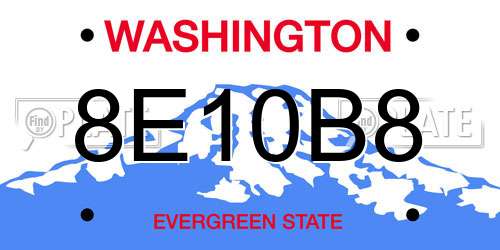 8E10B8 Washington License Plate