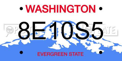8E10S5 Washington License Plate