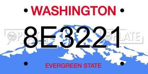 8E3221 Washington License Plate