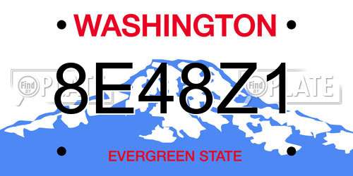 8E48Z1 Washington License Plate