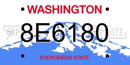 8E6180 Washington License Plate