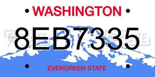 8EB7335 Washington License Plate