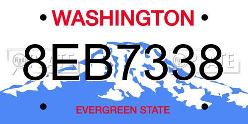 8EB7338 Washington License Plate