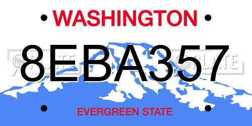 8EBA357 Washington License Plate