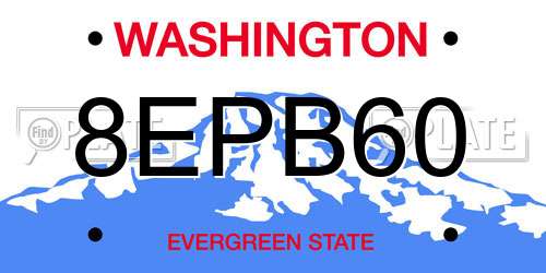 8EPB60 Washington License Plate