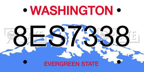 8ES7338 Washington License Plate