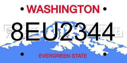 8EU2344 Washington License Plate