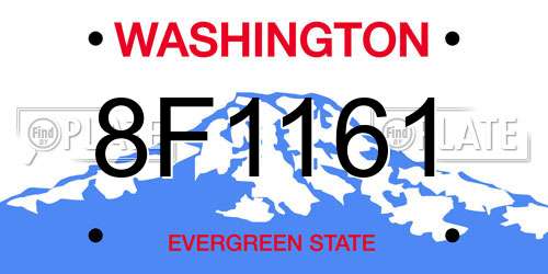 8F1161 Washington License Plate