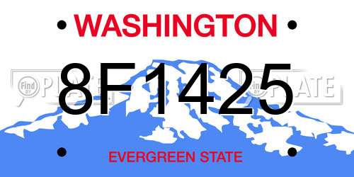 8F1425 Washington License Plate