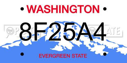 8F25A4 Washington License Plate