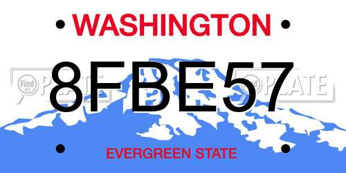 8FBE57 Washington License Plate