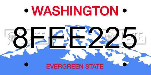 8FEE225 Washington License Plate