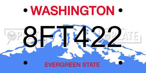 8FT422 Washington License Plate