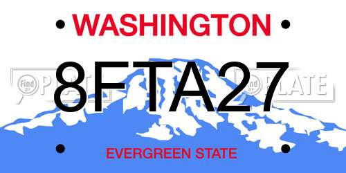 8FTA27 Washington License Plate