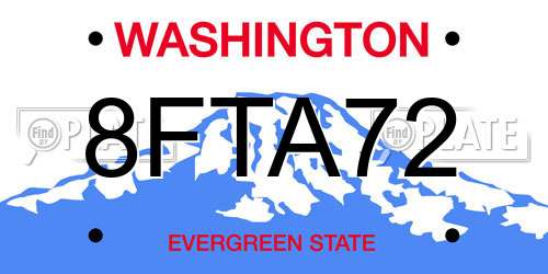 8FTA72 Washington License Plate