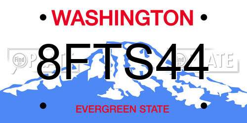 8FTS44 Washington License Plate