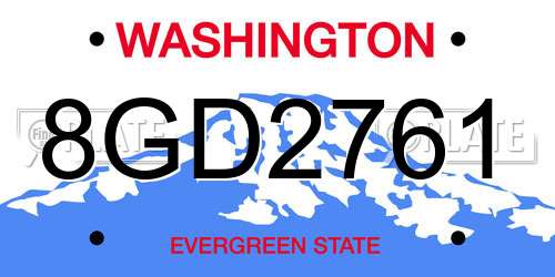 8GD2761 Washington License Plate