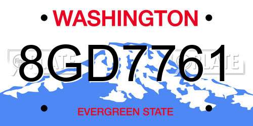 8GD7761 Washington License Plate