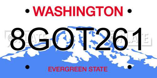 8GOT261 Washington License Plate