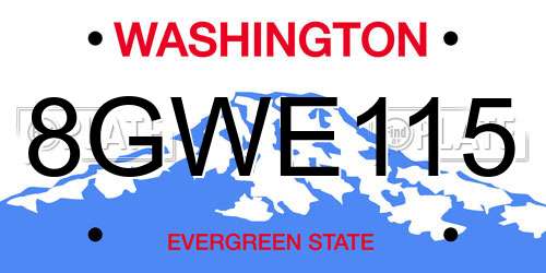 8GWE115 Washington License Plate