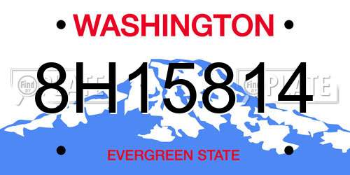8H15814 Washington License Plate