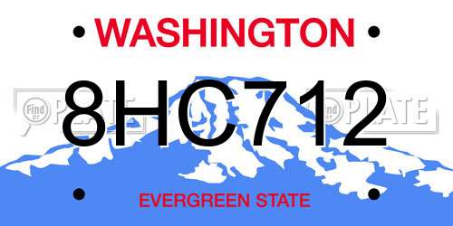 8HC712 Washington License Plate