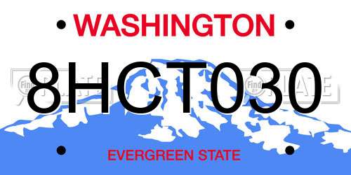 8HCT030 Washington License Plate