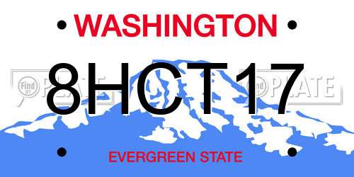 8HCT17 Washington License Plate