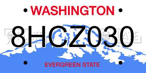 8HCZ030 Washington License Plate